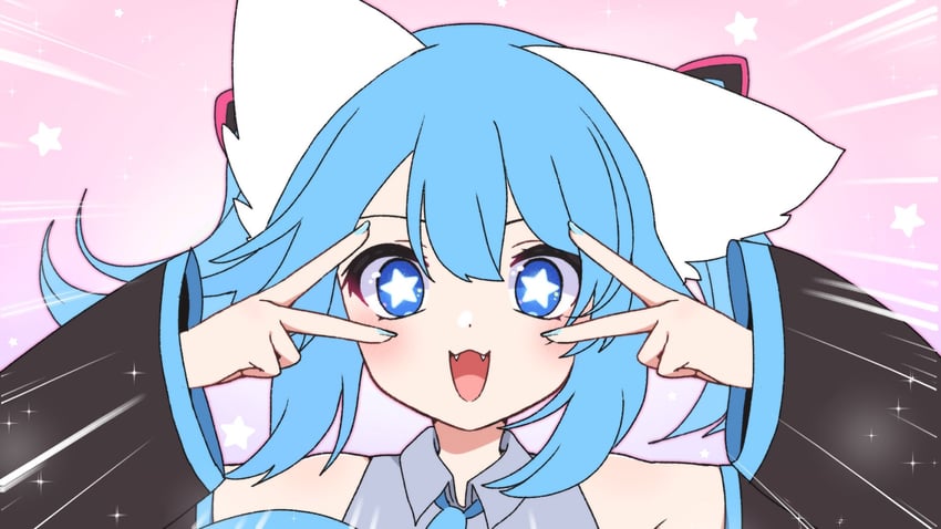 hatsune miku and wolfychu (vocaloid and 1 more) drawn by wolfychu_(artist)