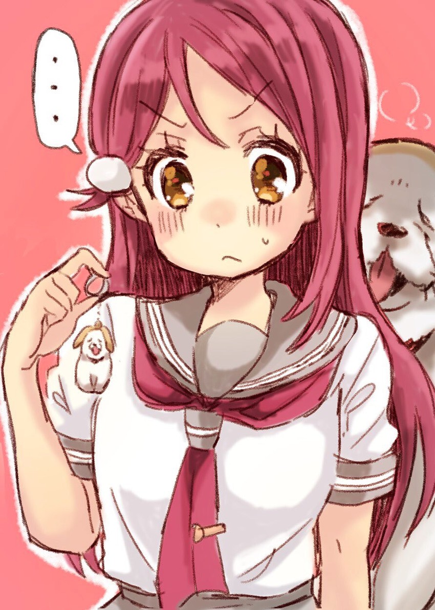 sakurauchi riko and shiitake (love live! and 1 more) drawn by kotama_(0w0pom)