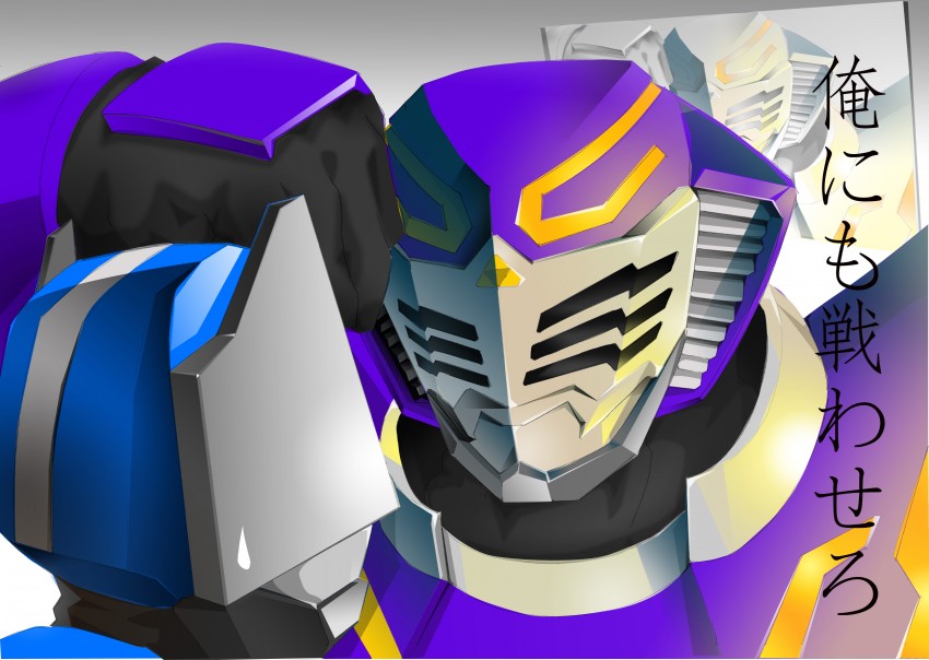 kamen rider ouja and kamen rider diend (kamen rider and 2 more) drawn by daison