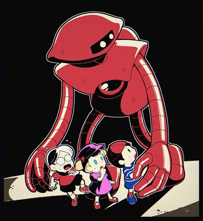 ninten, ana, lloyd, and eve (mother and 1 more) drawn by hoshi_(star-name2000)