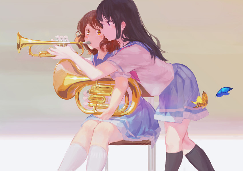 oumae kumiko and kousaka reina (hibike! euphonium) drawn by jq3c273
