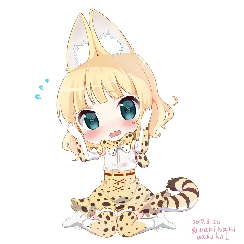 serval and kirima syaro (kemono friends and 1 more) drawn by neki_(wakiko)