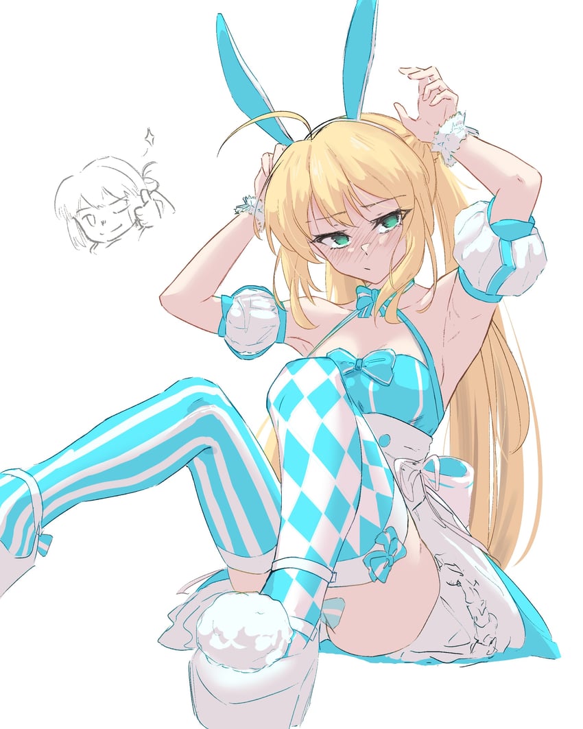 artoria pendragon, artoria caster, and oberon (fate and 1 more) drawn by brian_(delknoder)