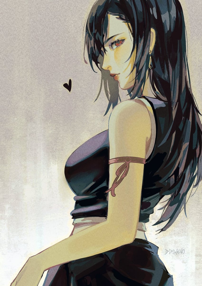 tifa lockhart (final fantasy and 2 more) drawn by lyrah