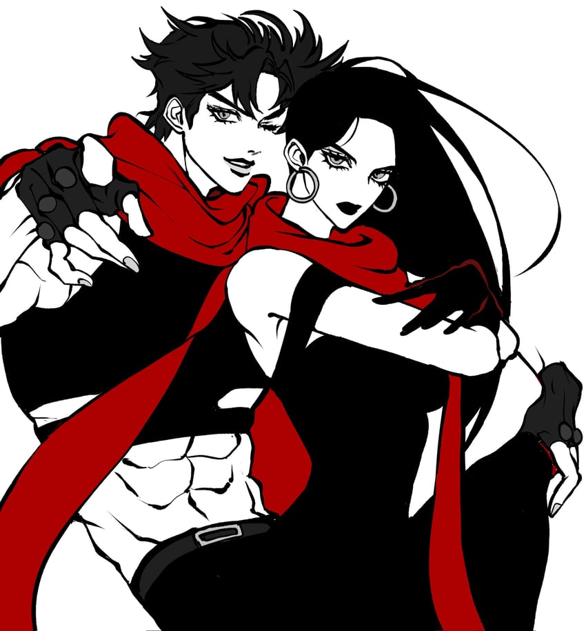 joseph joestar and lisa lisa (jojo no kimyou na bouken and 1 more) drawn by clamchowder55
