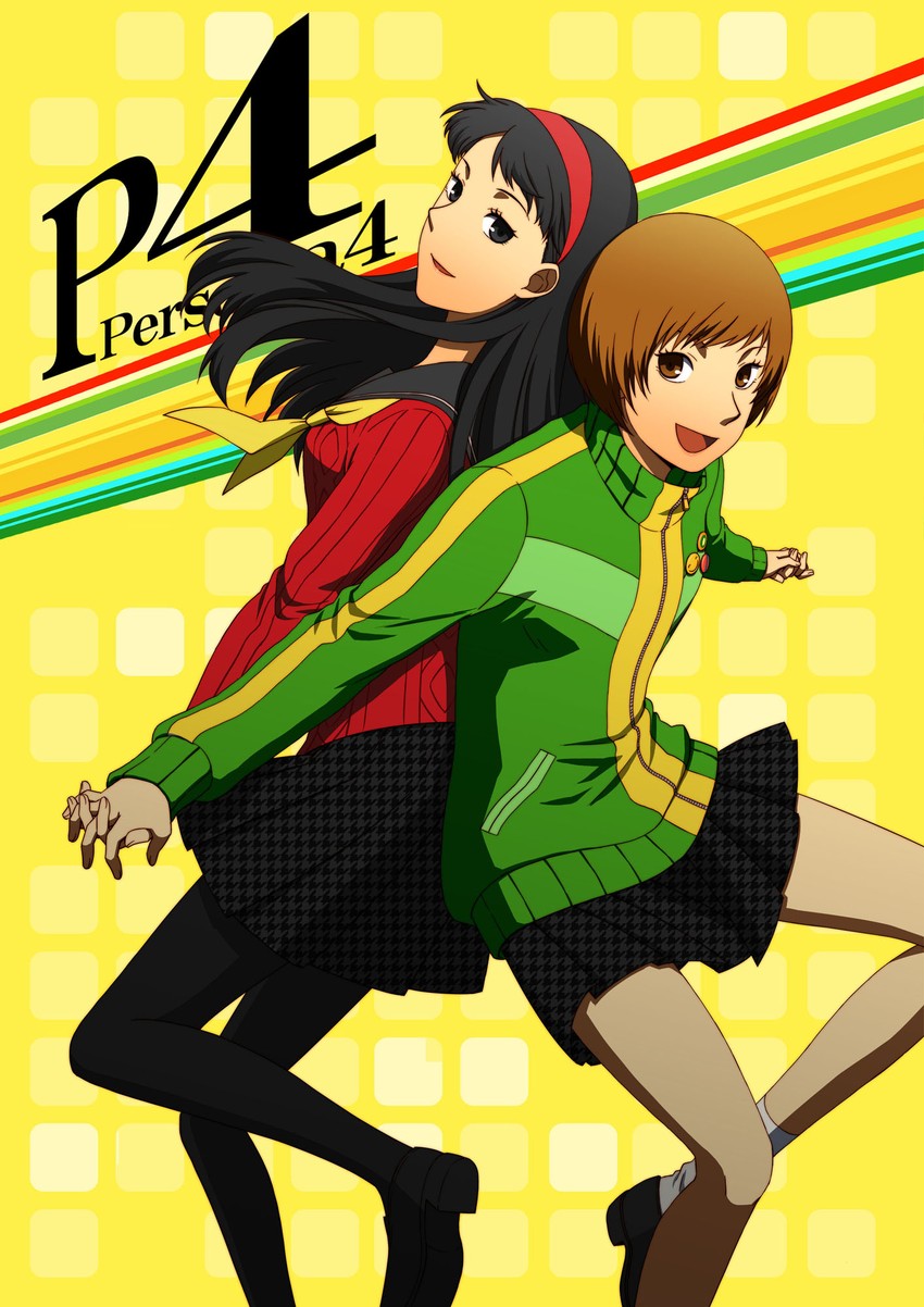 satonaka chie and amagi yukiko (persona and 1 more) drawn by w-l