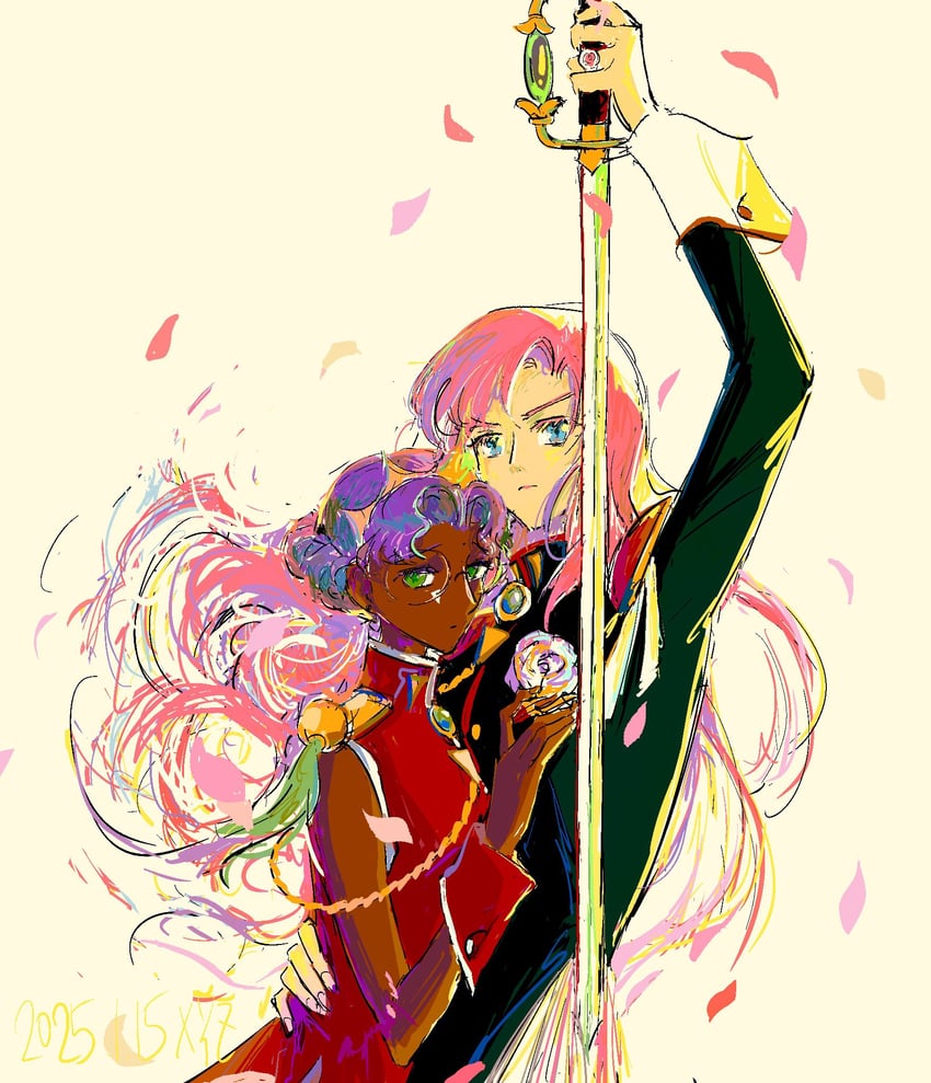 tenjou utena and himemiya anthy (shoujo kakumei utena) drawn by windychariot