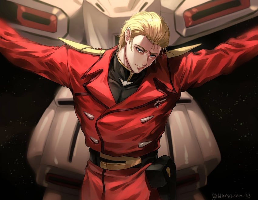 char aznable and alpha azieru (gundam and 1 more) drawn by bluescreen_23