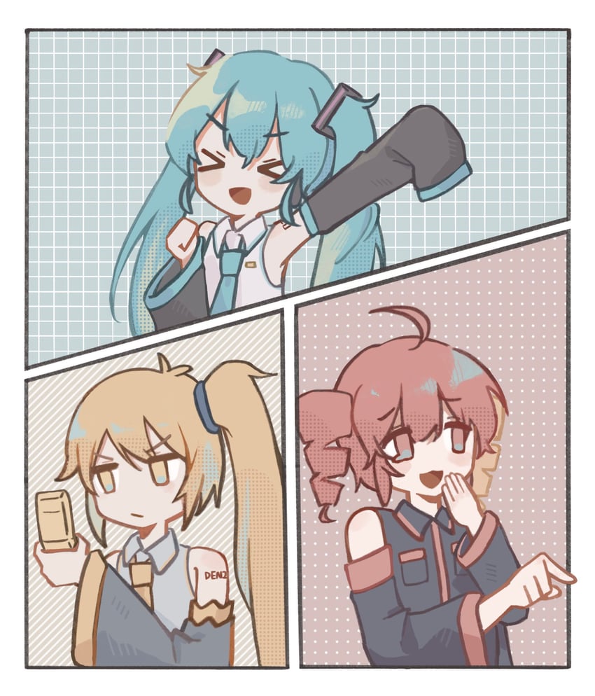 hatsune miku, kasane teto, and akita neru (vocaloid and 2 more) drawn by nao_(nao_62_)