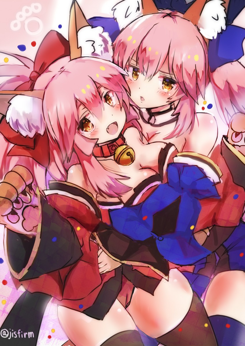 tamamo, tamamo no mae, and tamamo cat (fate and 4 more) drawn by mazeru_(jisjifin)