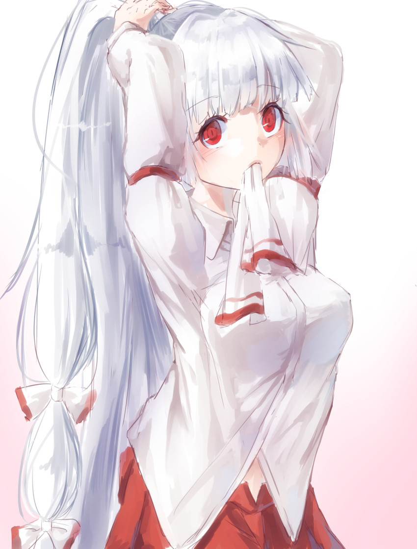 fujiwara no mokou (touhou) drawn by shiromoru_(yozakura_rety)