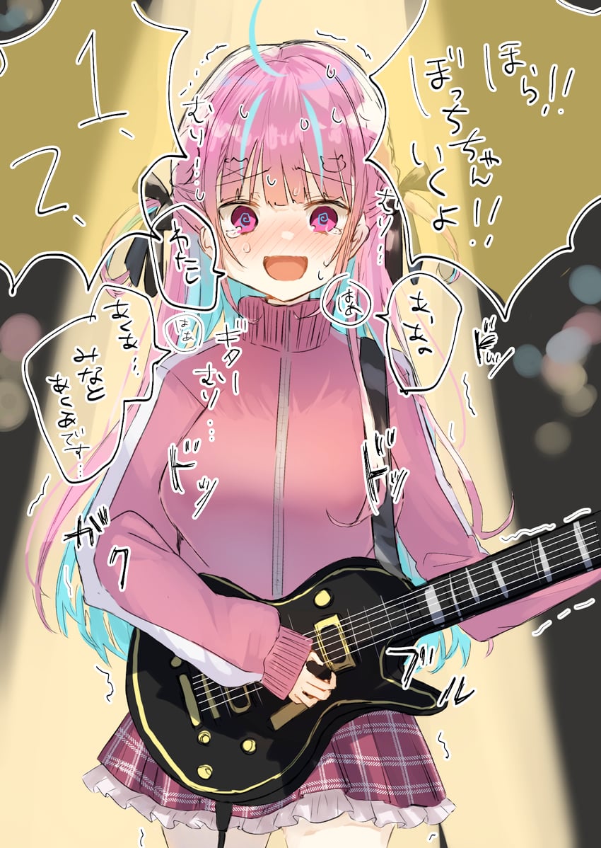 gotoh hitori and minato aqua (hololive and 1 more) drawn by mochiko_(mocchikkoo)