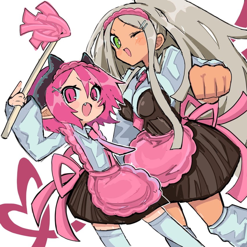 raspberyl and sapphire rhodonite (disgaea and 2 more) drawn by asi_ta