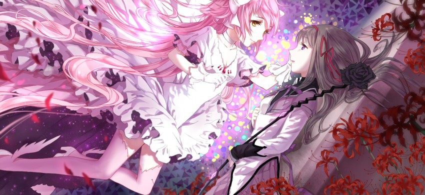 akemi homura, kaname madoka, and ultimate madoka (mahou shoujo madoka magica and 1 more) drawn by lin_nulixiulian