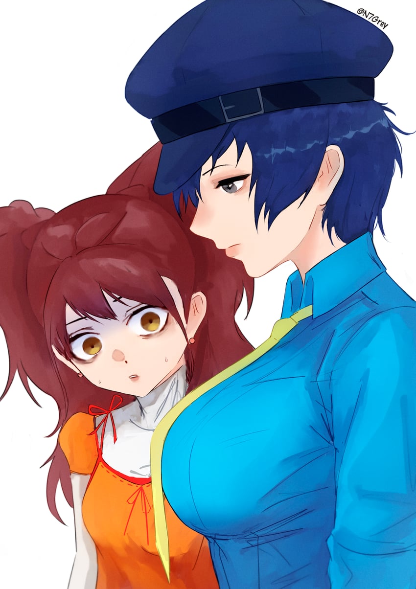 shirogane naoto and kujikawa rise (persona and 1 more) drawn by n7grey