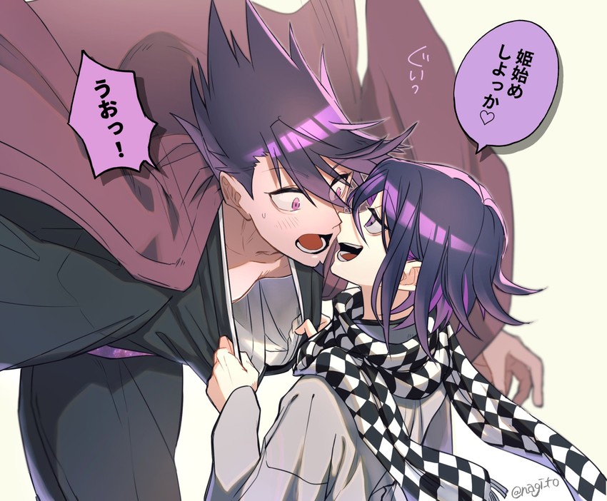 oma kokichi and momota kaito (danganronpa and 1 more) drawn by nagi_to_(kennkenn)
