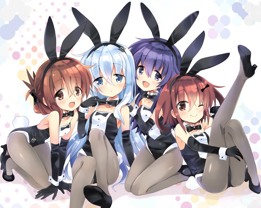 hibiki, inazuma, ikazuchi, and akatsuki (kantai collection) drawn by hizuki_yayoi