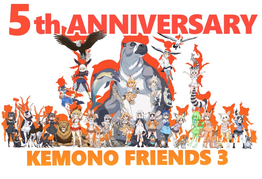 serval, common raccoon, fennec, dhole, lion, and 16 more (kemono friends and 1 more) drawn by yamaguchi_yoshimi
