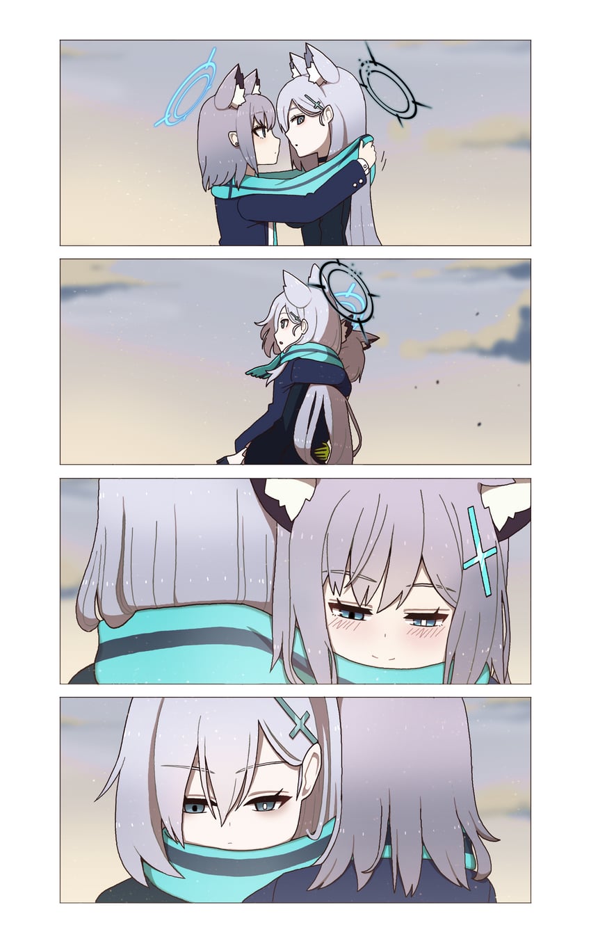shiroko and shiroko terror (blue archive) drawn by sleepywoodmac