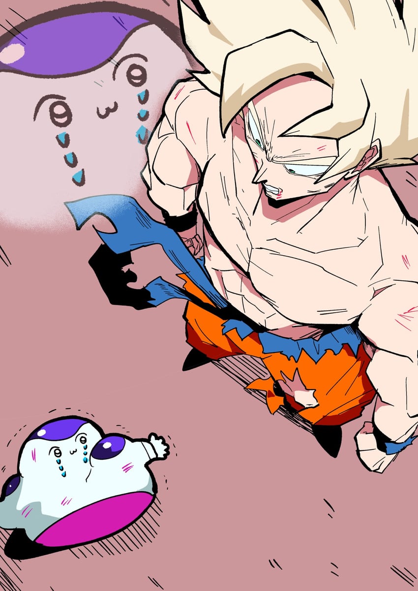 son goku, frieza, and full power frieza (dragon ball and 1 more) drawn by mizundoko