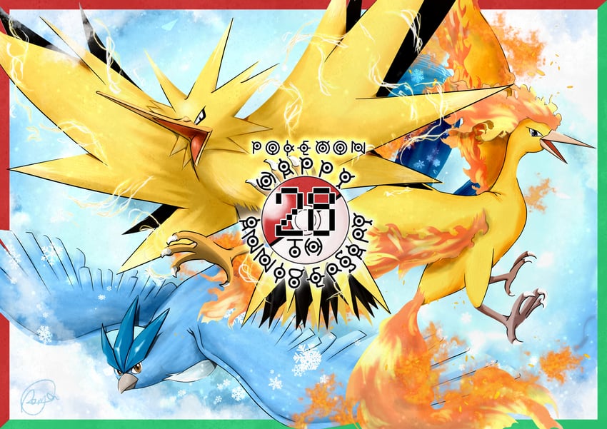 unown, articuno, zapdos, moltres, unown a, and 13 more (pokemon) drawn by rome_(roma0618)
