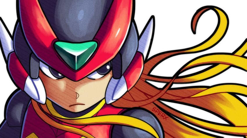 zero and zero(z) (mega man and 1 more) drawn by sperxyt