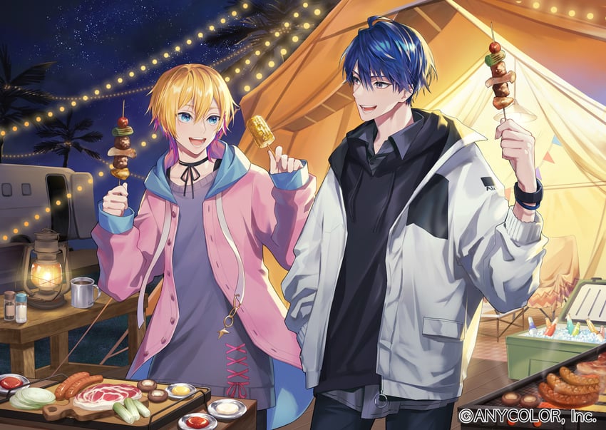 harusaki air and naruse naru (nijisanji) drawn by woonak