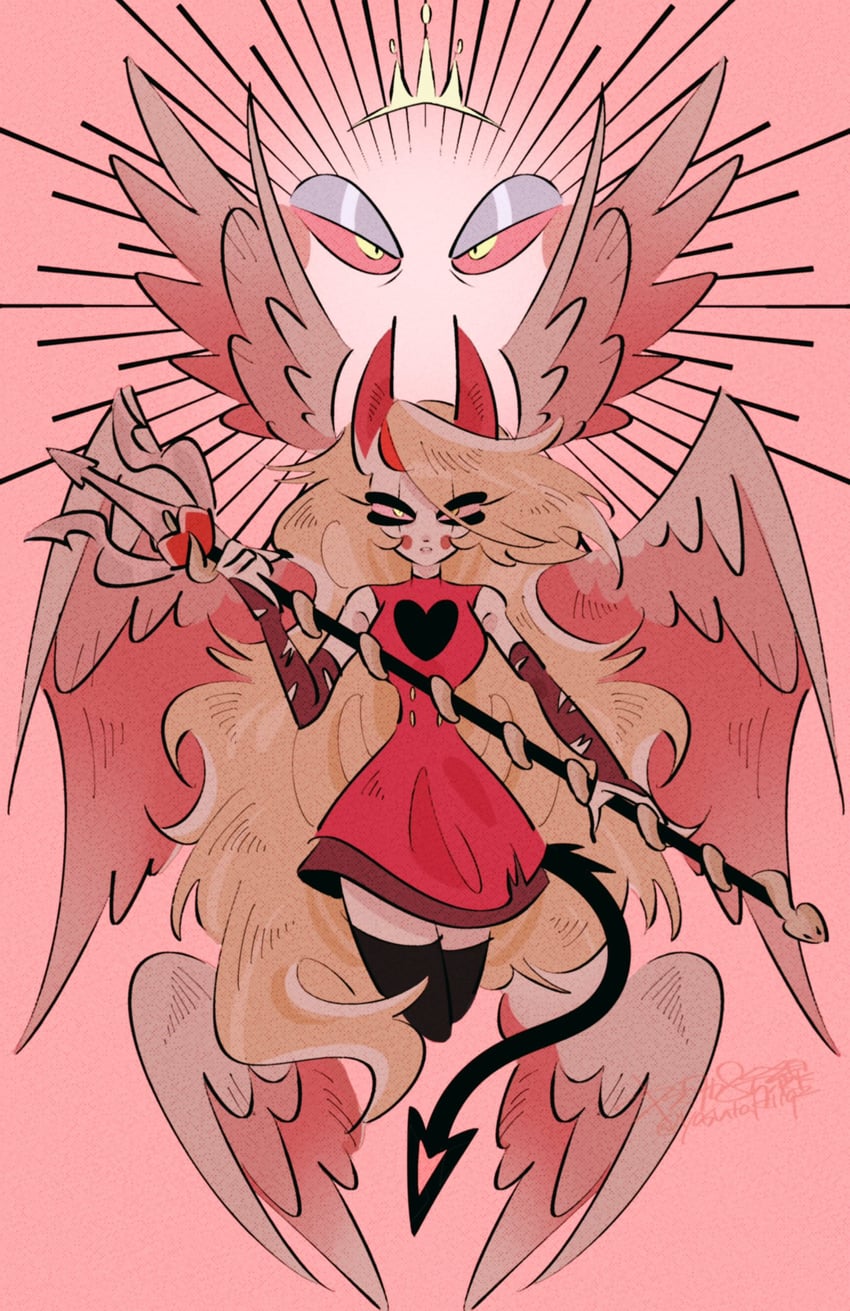 lucifer morningstar and charlie morningstar (hazbin hotel) drawn by yasutak1192