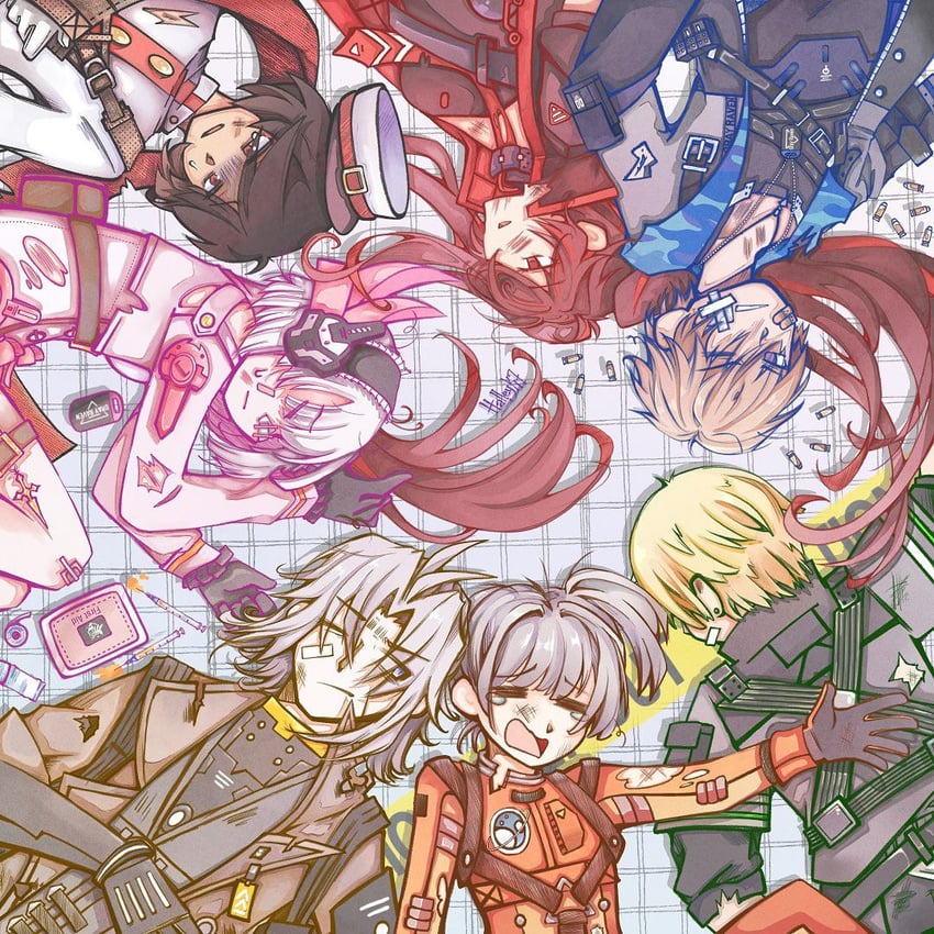 lucia, liv, lucia: plume, lee, commandant, and 8 more (punishing: gray raven) drawn by halleyk7