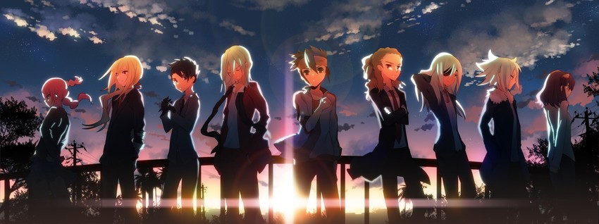 afuro terumi, fubuki shirou, kidou yuuto, gouenji shuuya, otonashi haruna, and 3 more (inazuma eleven and 1 more) drawn by rugo