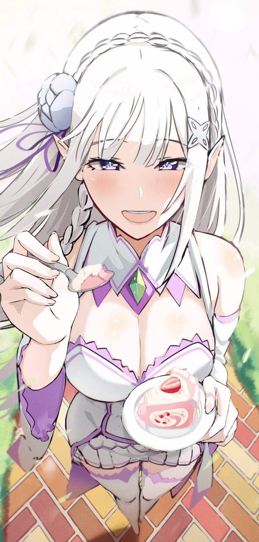 emilia (re:zero kara hajimeru isekai seikatsu) drawn by zerobarto