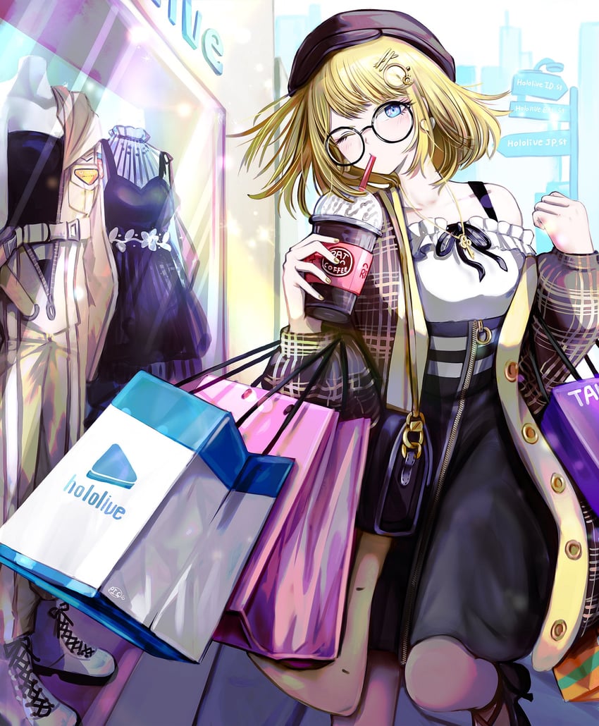 watson amelia (hololive and 1 more) drawn by pitdoo