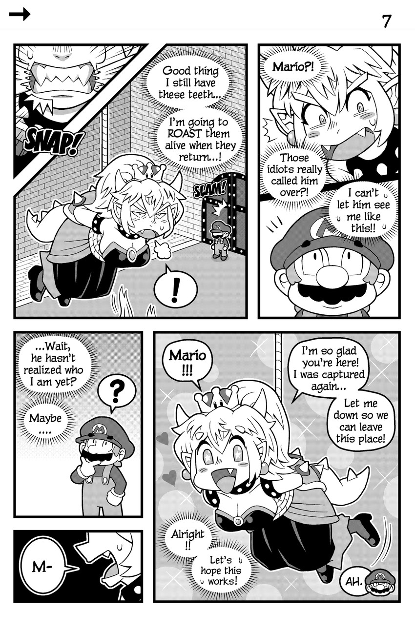 mario and bowsette (mario and 1 more) drawn by ayyk92
