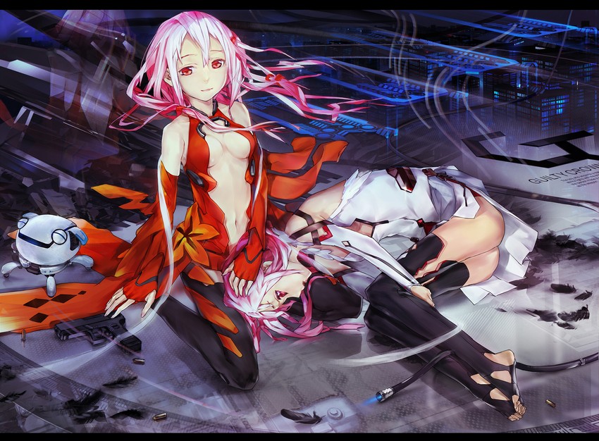 yuzuriha inori and fyu-neru (guilty crown) drawn by dan_evan