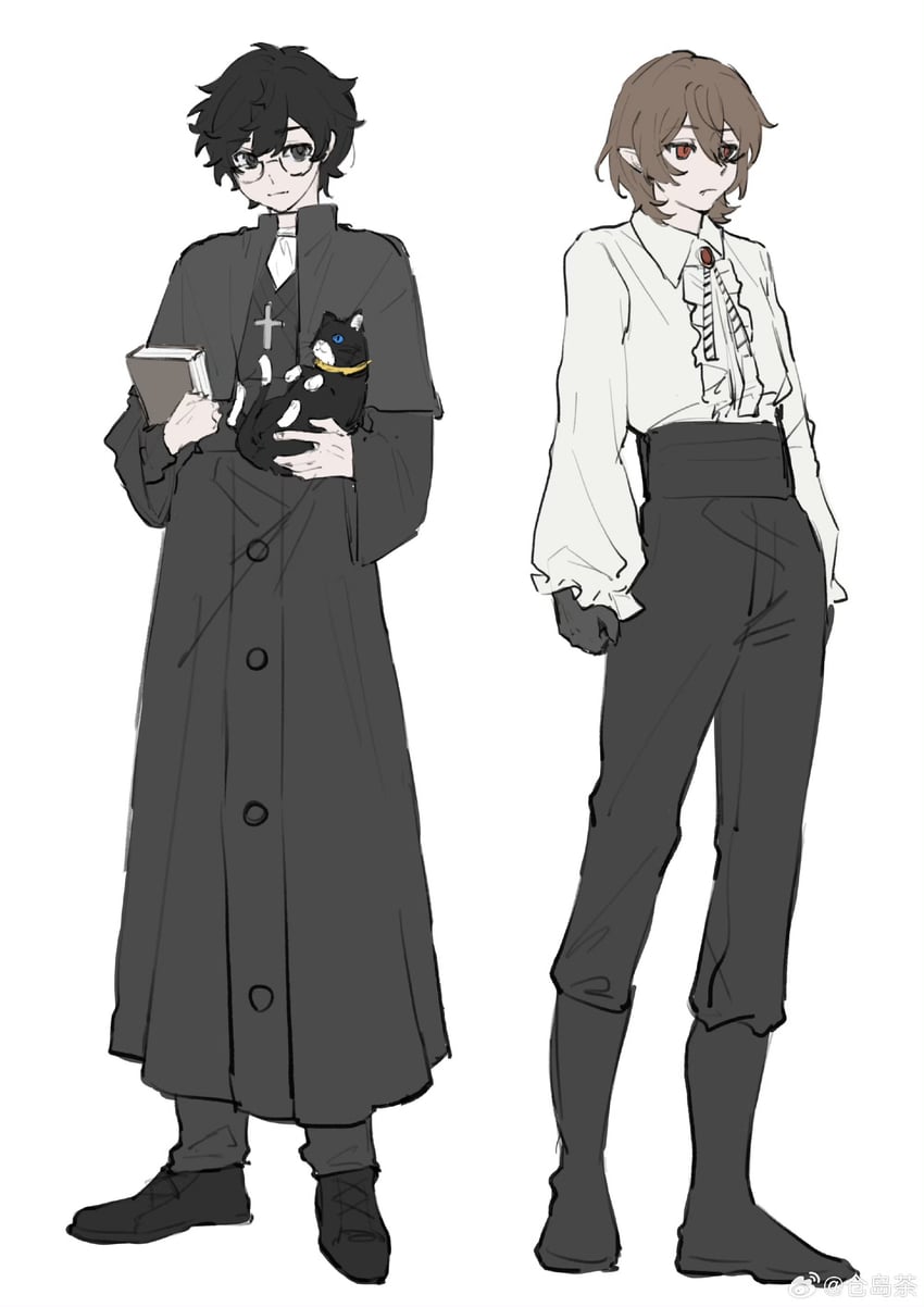 amamiya ren, akechi gorou, and morgana (persona and 1 more) drawn by kurashimaizumi