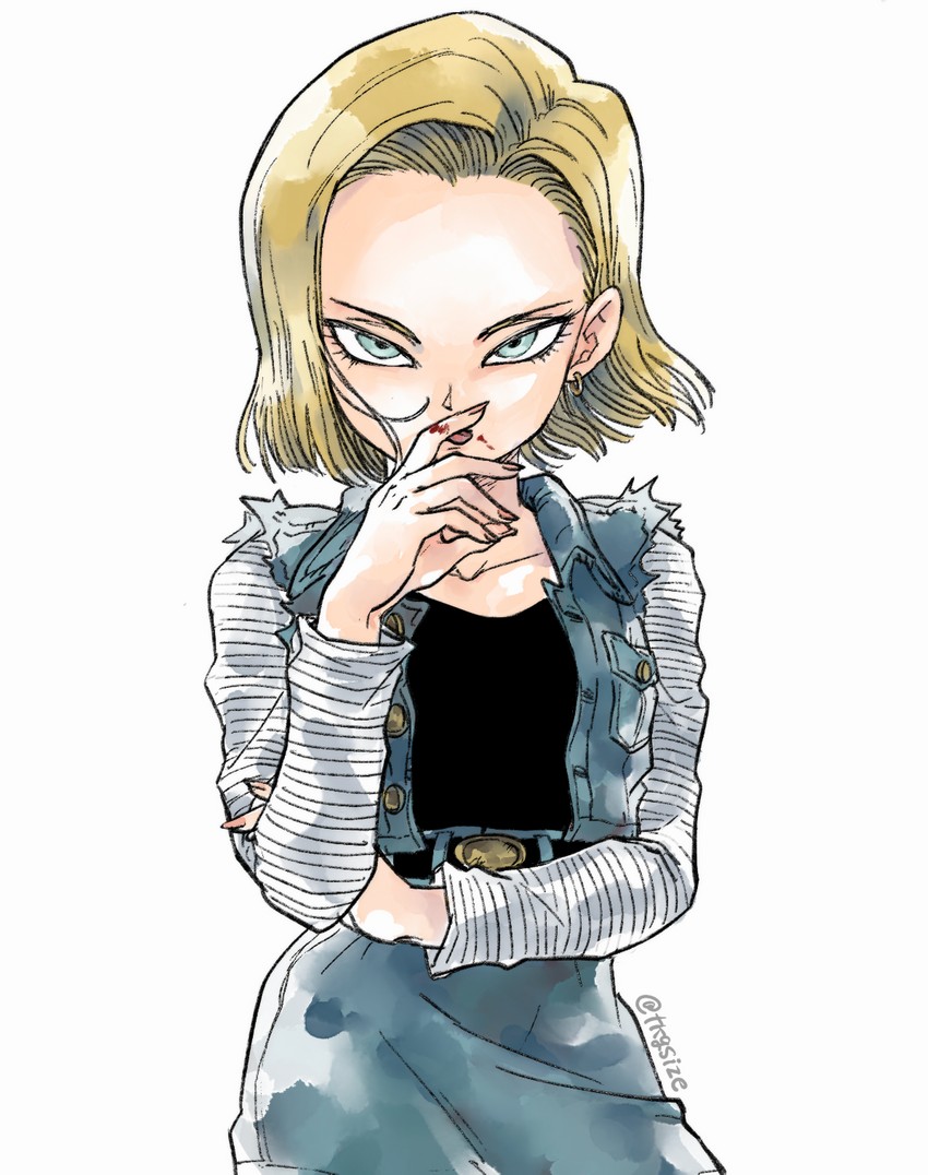 android 18 (dragon ball and 1 more) drawn by tkgsize
