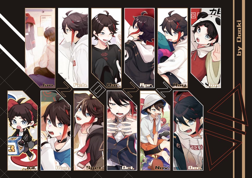 florian, sprigatito, fuecoco, saegusa akina, wugtrio, and 2 more (pokemon and 5 more) drawn by kattobing