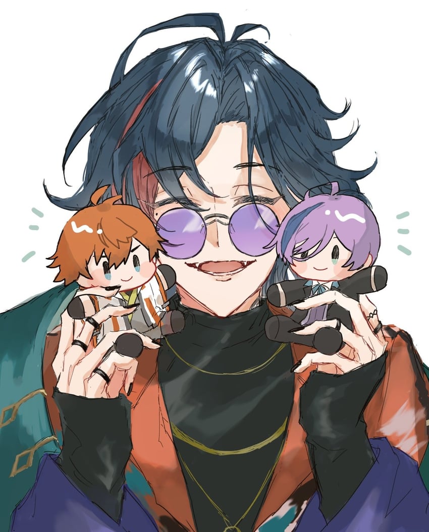 kitami yusei, sakaki ness, and kaisei (nijisanji) drawn by mamai_(mmmmai1205)