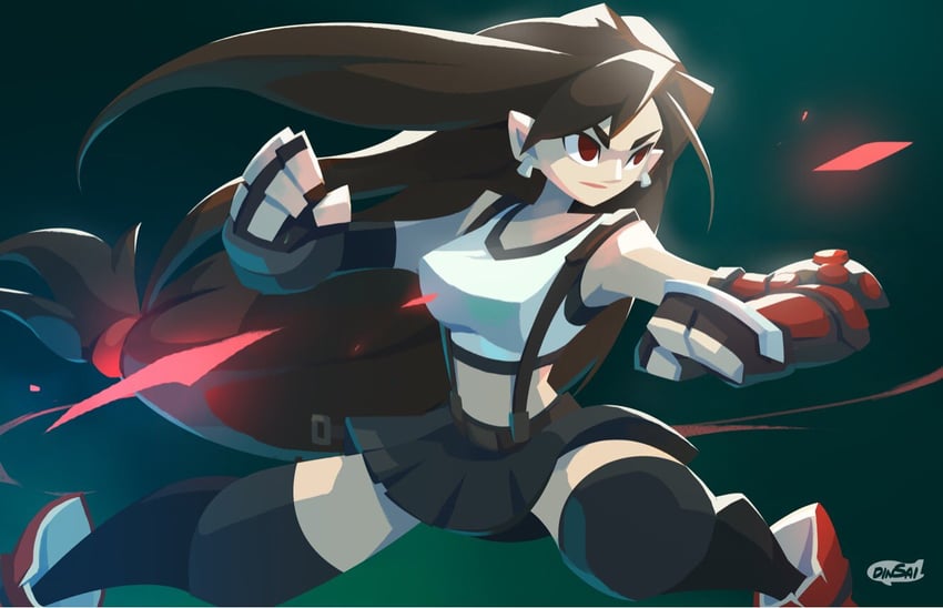 tifa lockhart (final fantasy and 2 more) drawn by dinsai_studio
