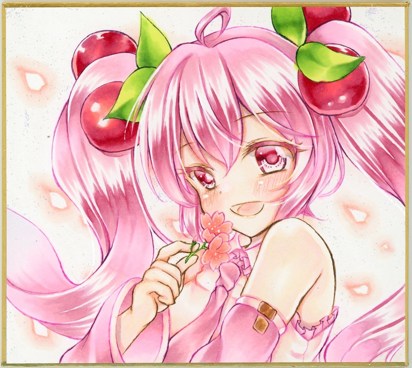 hatsune miku and sakura miku (vocaloid) drawn by nekofish666