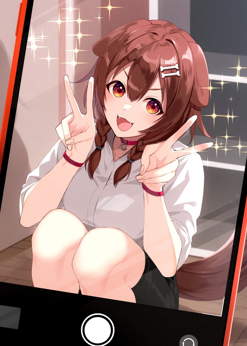 inugami korone (hololive and 1 more) drawn by onimoti