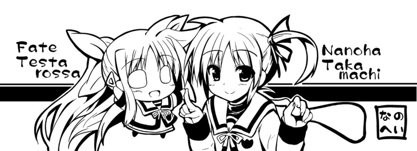 fate testarossa, takamachi nanoha, raising heart, and bardiche (lyrical nanoha and 2 more) drawn by sen_(astronomy)