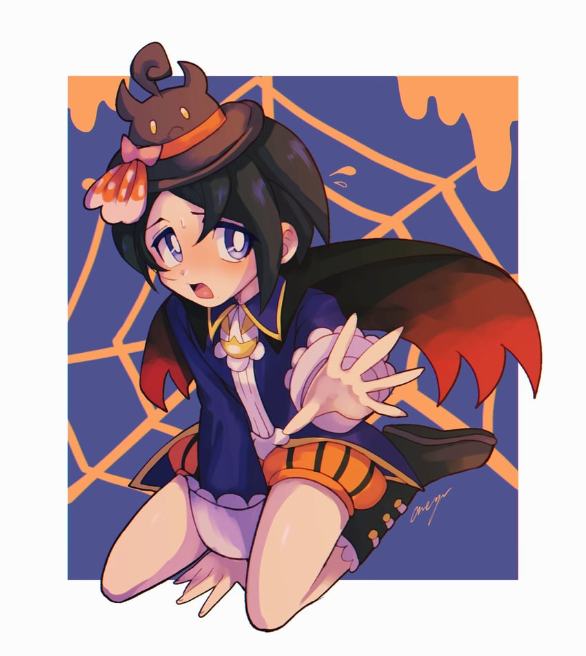 pumpkaboo and allister (pokemon and 1 more) drawn by amayu_(amaamailust)