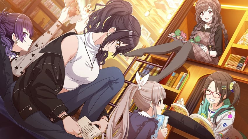 shirase sakuya, tsukioka kogane, tanaka mamimi, yukoku kiriko, and mitsumine yuika (idolmaster and 1 more)