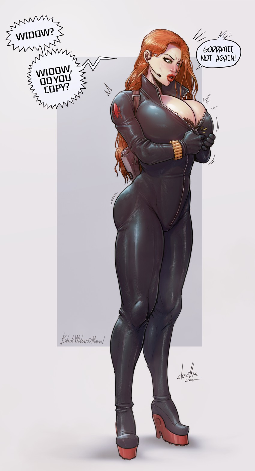 black widow and natasha romanoff (marvel and 1 more) drawn by devilhs