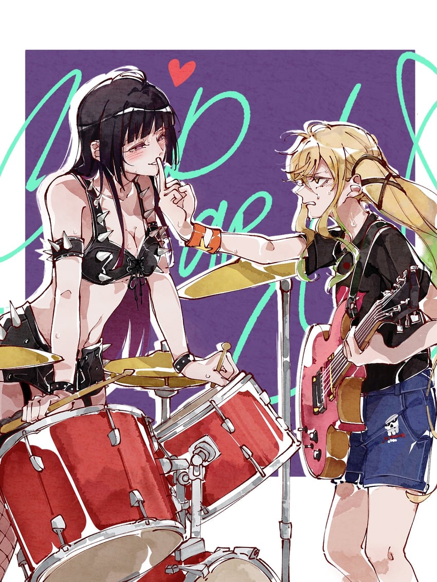 suzunomiya lilisa and kurogane otoha (rock wa lady no tashinami deshite) drawn by par_sato
