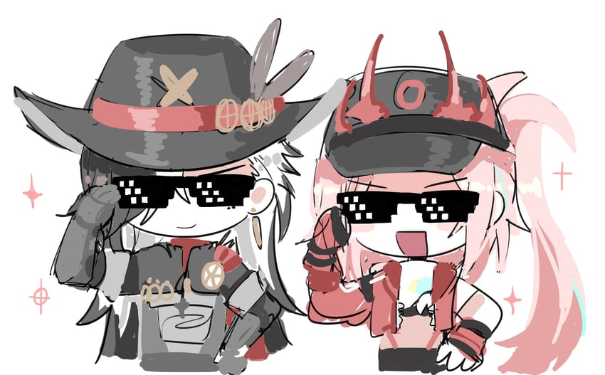 boothill and rappa (honkai and 1 more) drawn by chabb_nb