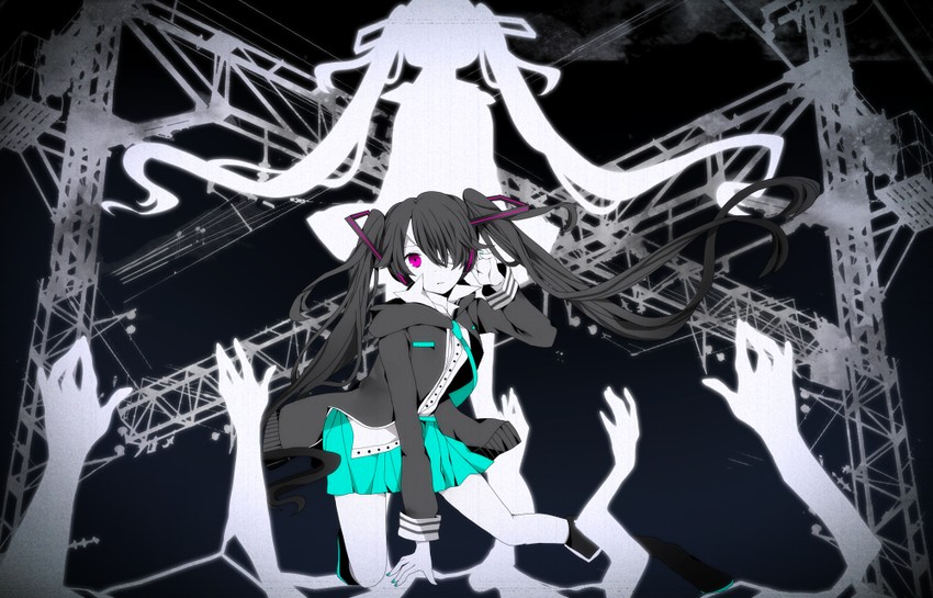 hatsune miku (vocaloid and 1 more) drawn by komine