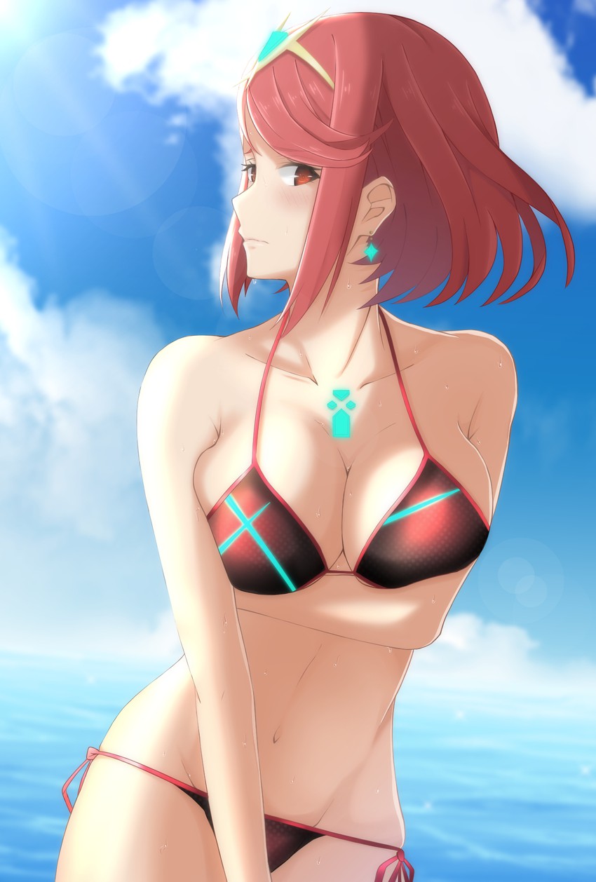 pyra (xenoblade chronicles and 1 more) drawn by mebi_il