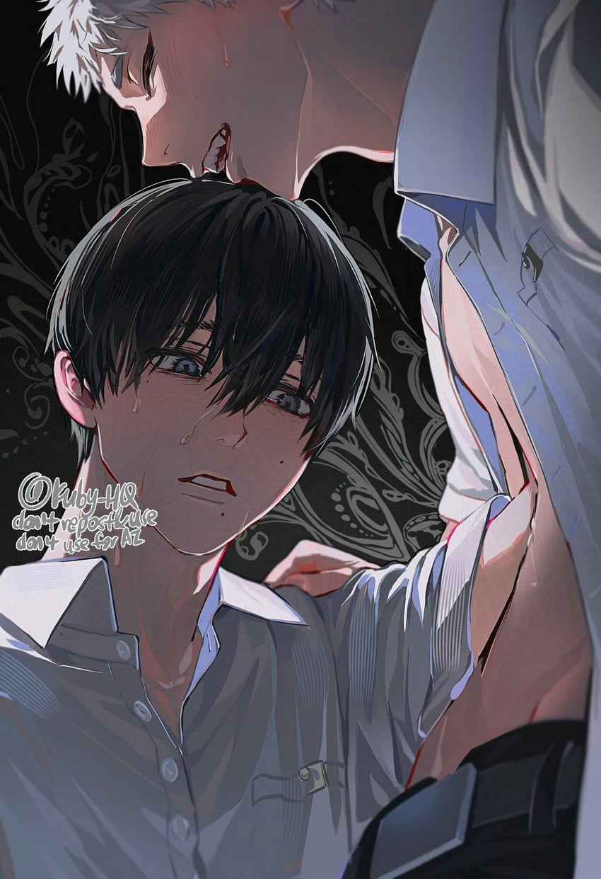 indou hikaru and tsujinaka yoshiki (hikaru ga shinda natsu) drawn by kuby_hq